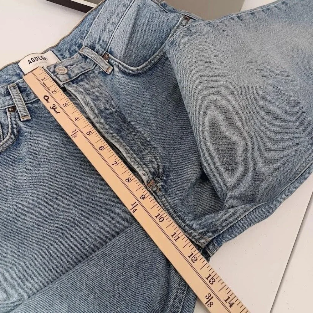 AGOLDE Jeans Womens 27 Blue Light Wash Fen High Rise Straight Organic Denim‎